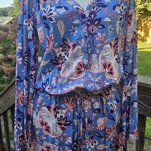 Old Navy Blue Floral Jumpsuit